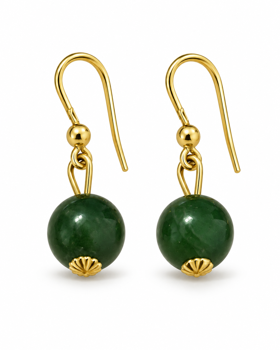 Pendientes oro 18k y jade nefrita