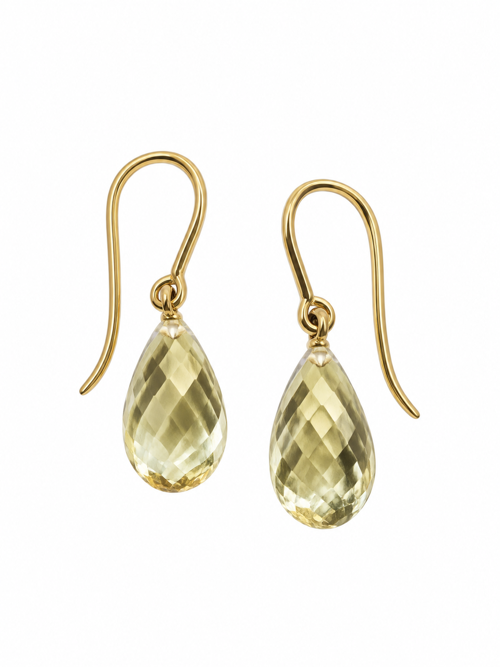 Pendientes oro 18k y citrinos briolette
