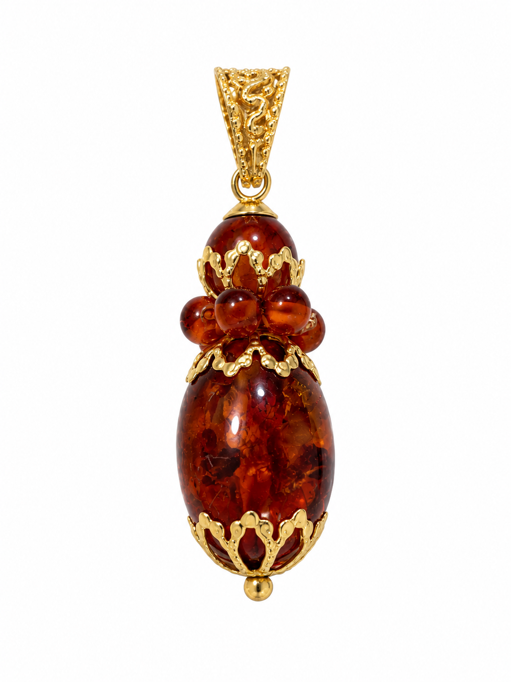 Colgante oro 18k y ámbar