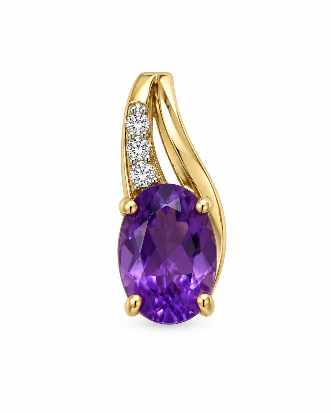 Colgante de oro 18k amatista y diamantes
