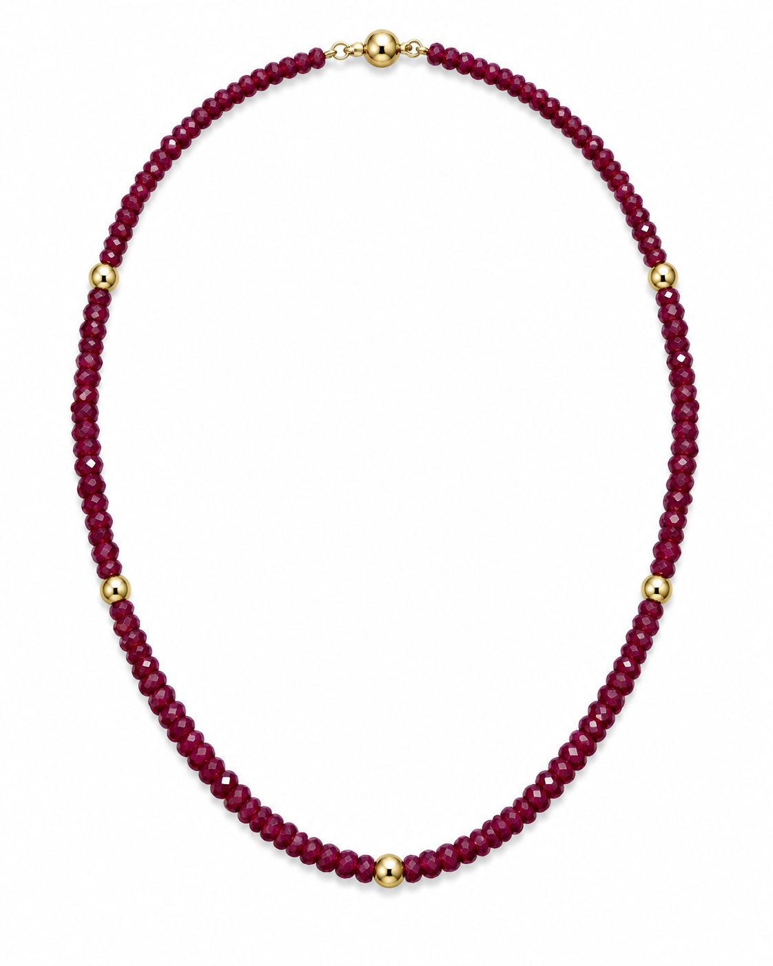 Collar de rubíes facetados y oro 18k