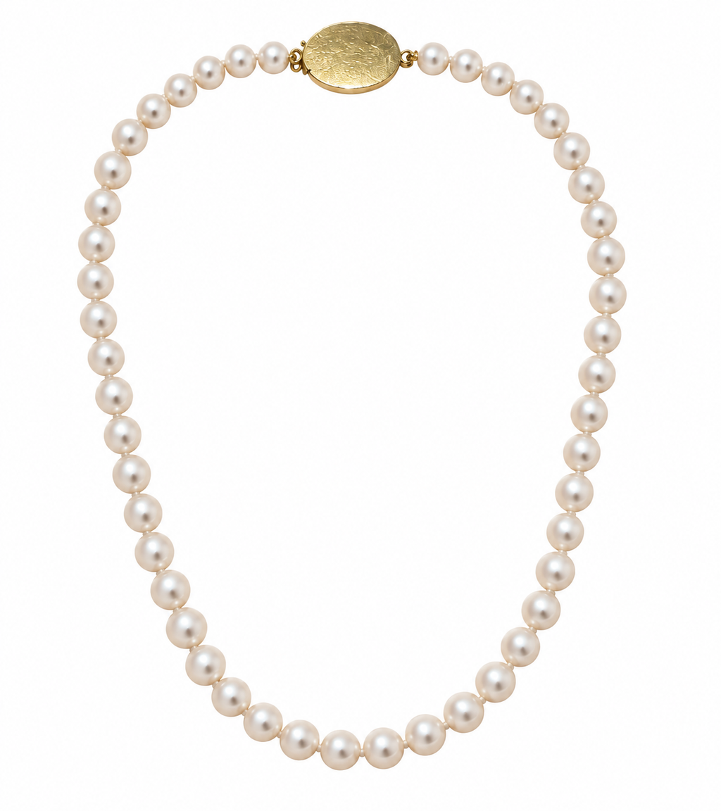 Collar de perlas japonesas y oro 18k