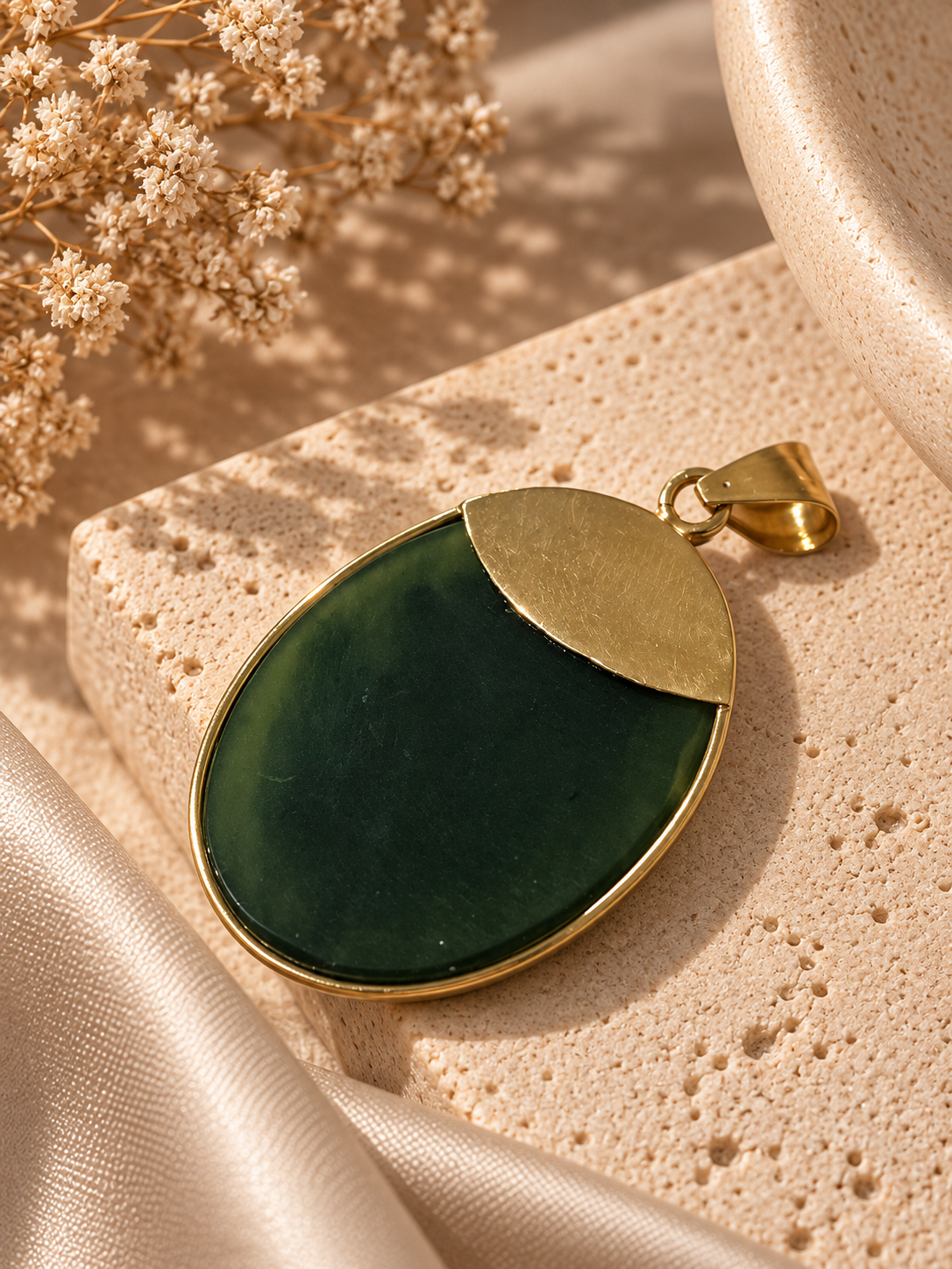 Colgante oro 18k y jade