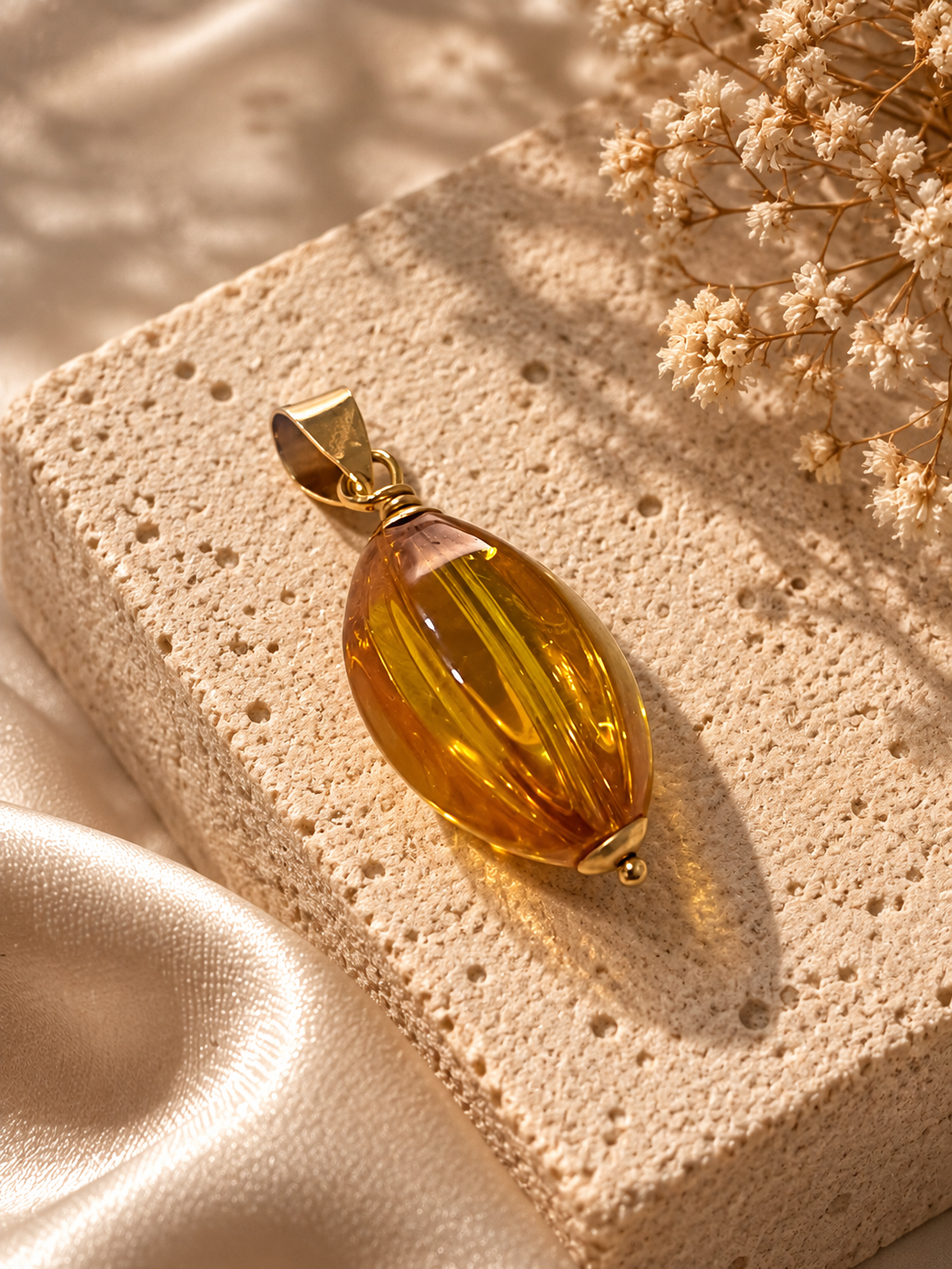 Colgante oro 18k y citrino gallonado
