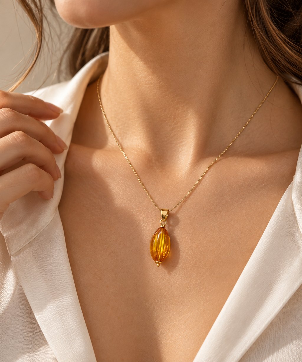 Colgante oro 18k y citrino gallonado