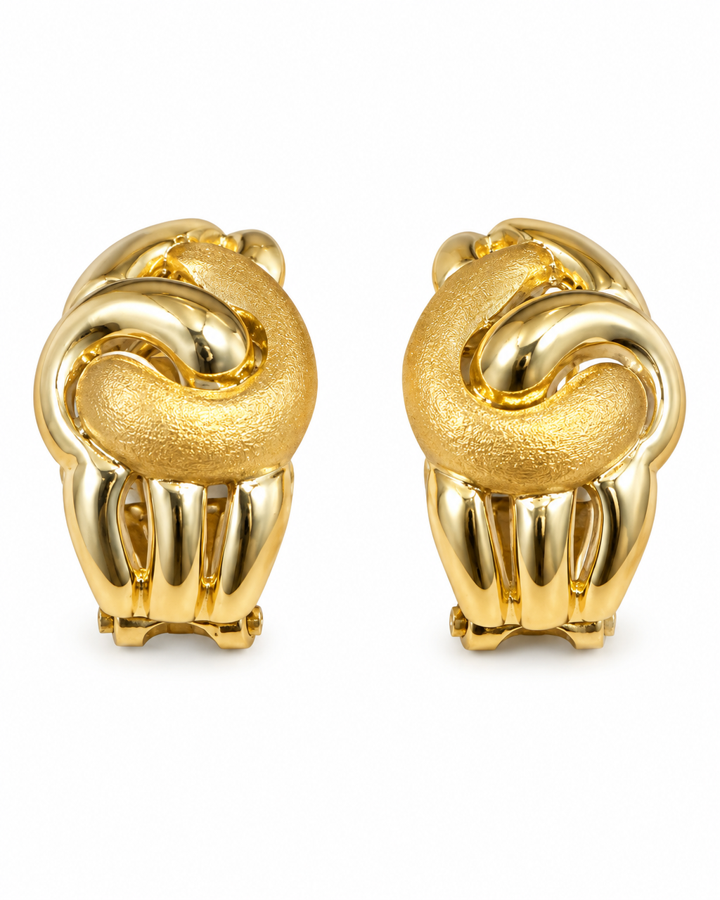 Pendientes oro 18k dos texturas