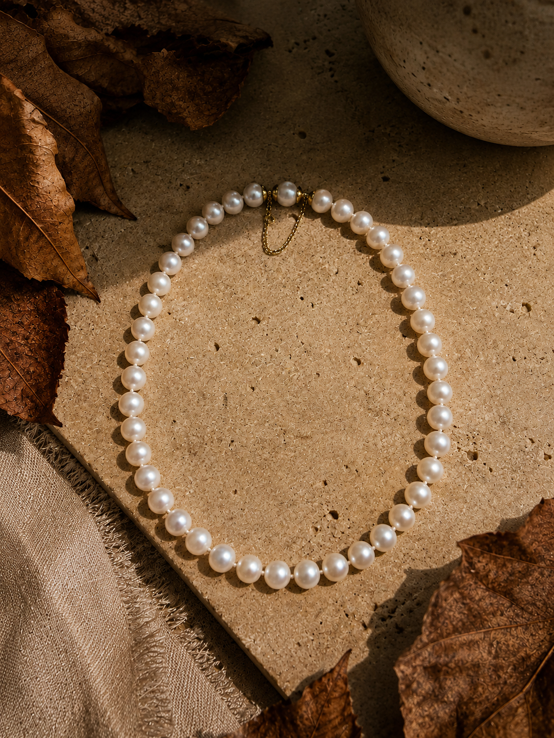 Collar perlas japonesas Akoya oro 18k