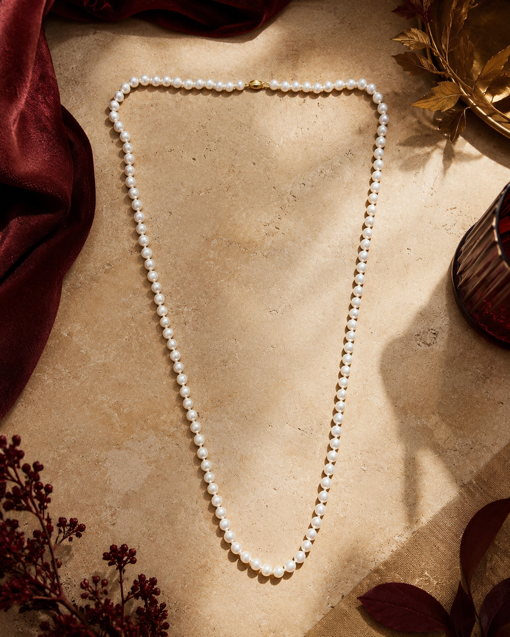 Collar "sautoir" de perlas japonesas y oro 18k