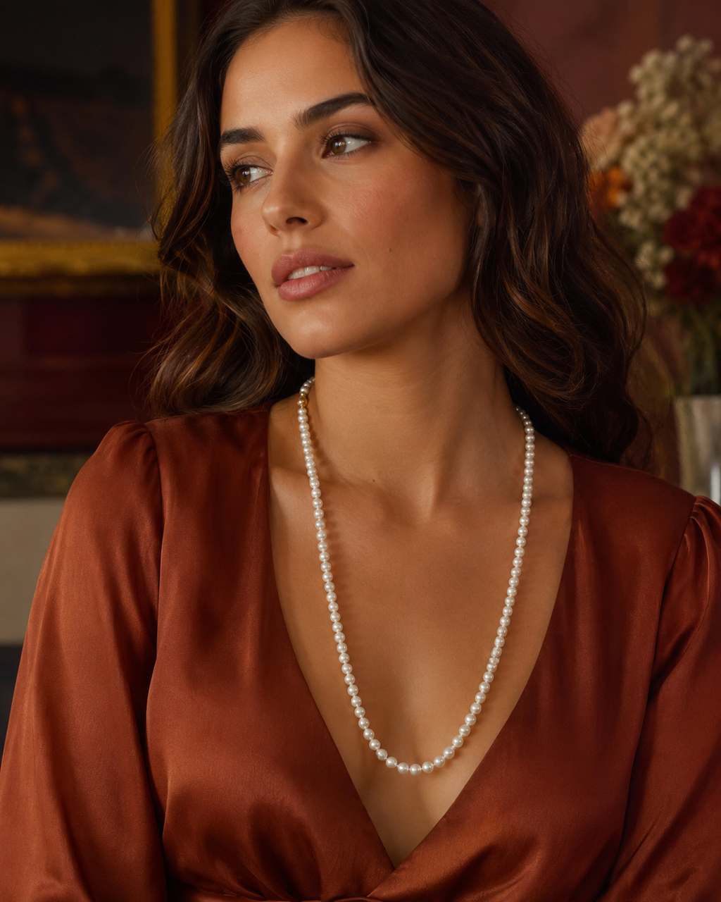 Collar "sautoir" de perlas japonesas y oro 18k