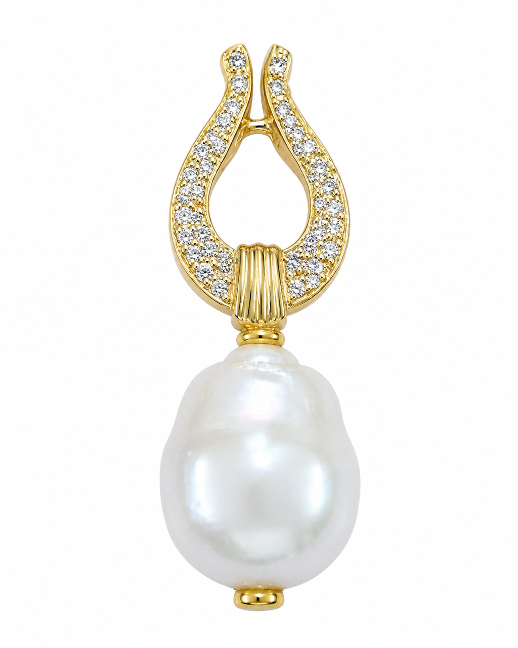 Colgante de oro 18k, perla australiana y diamantes
