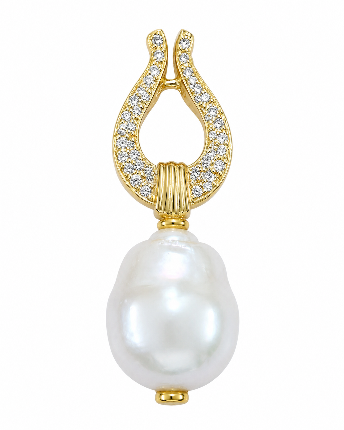 Colgante de oro 18k, perla australiana y diamantes