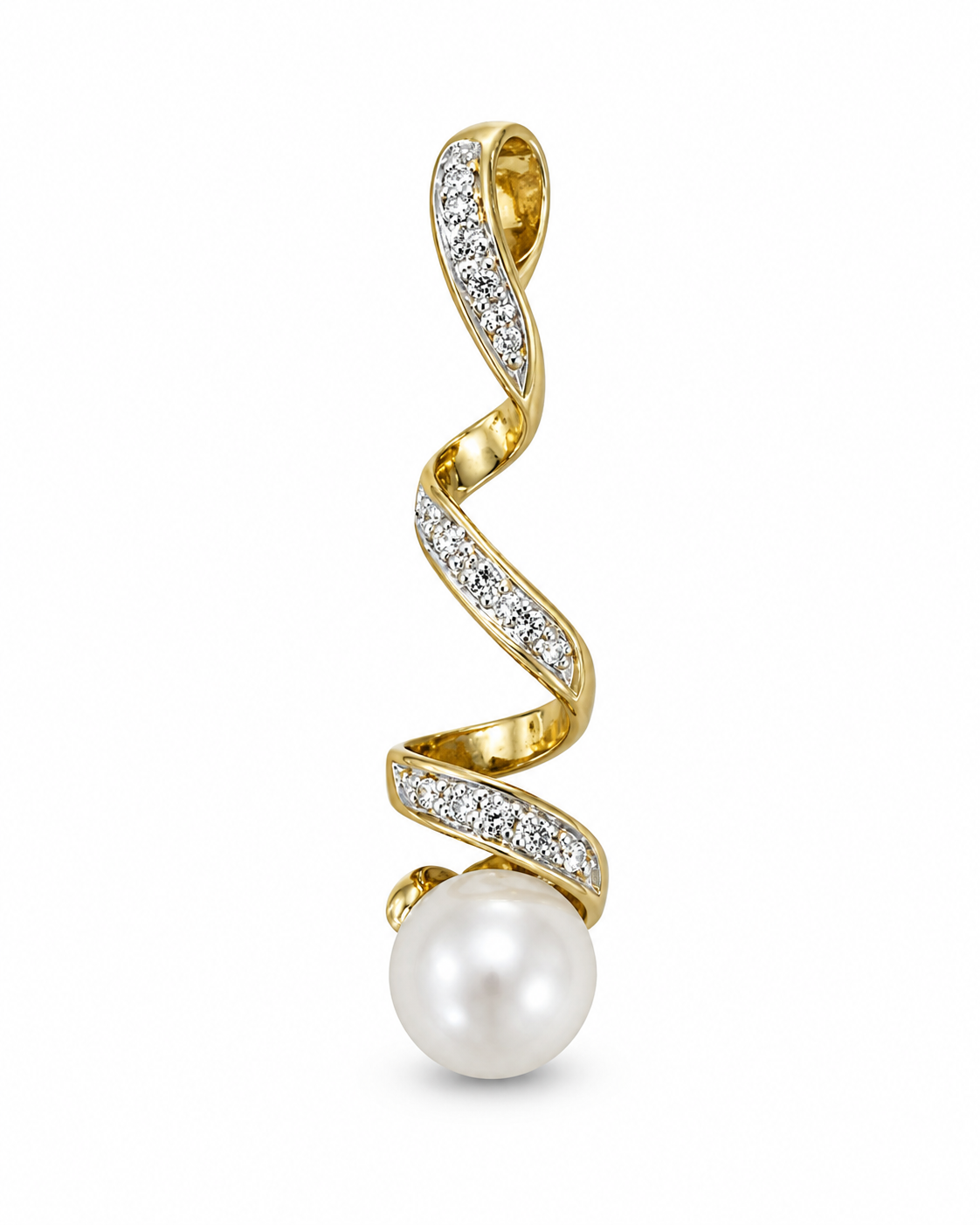 Colgante de oro 18k perla y diamantes