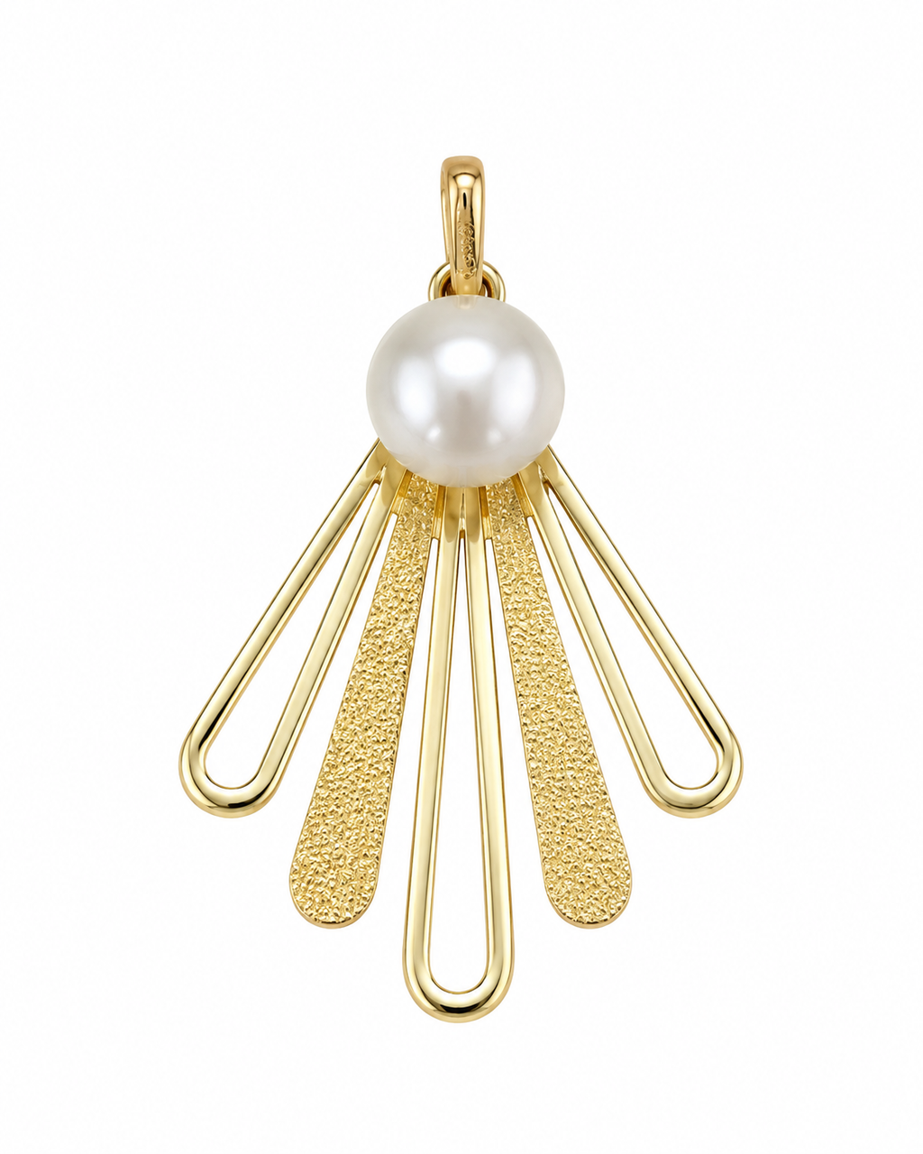 Colgante abanico oro 18k y perla