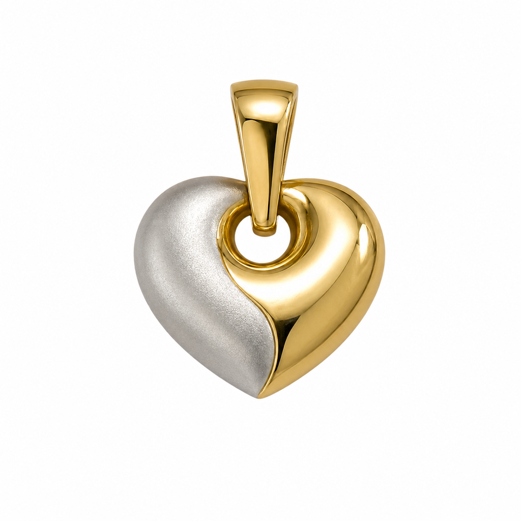 Colgante corazón oro bicolor 18k