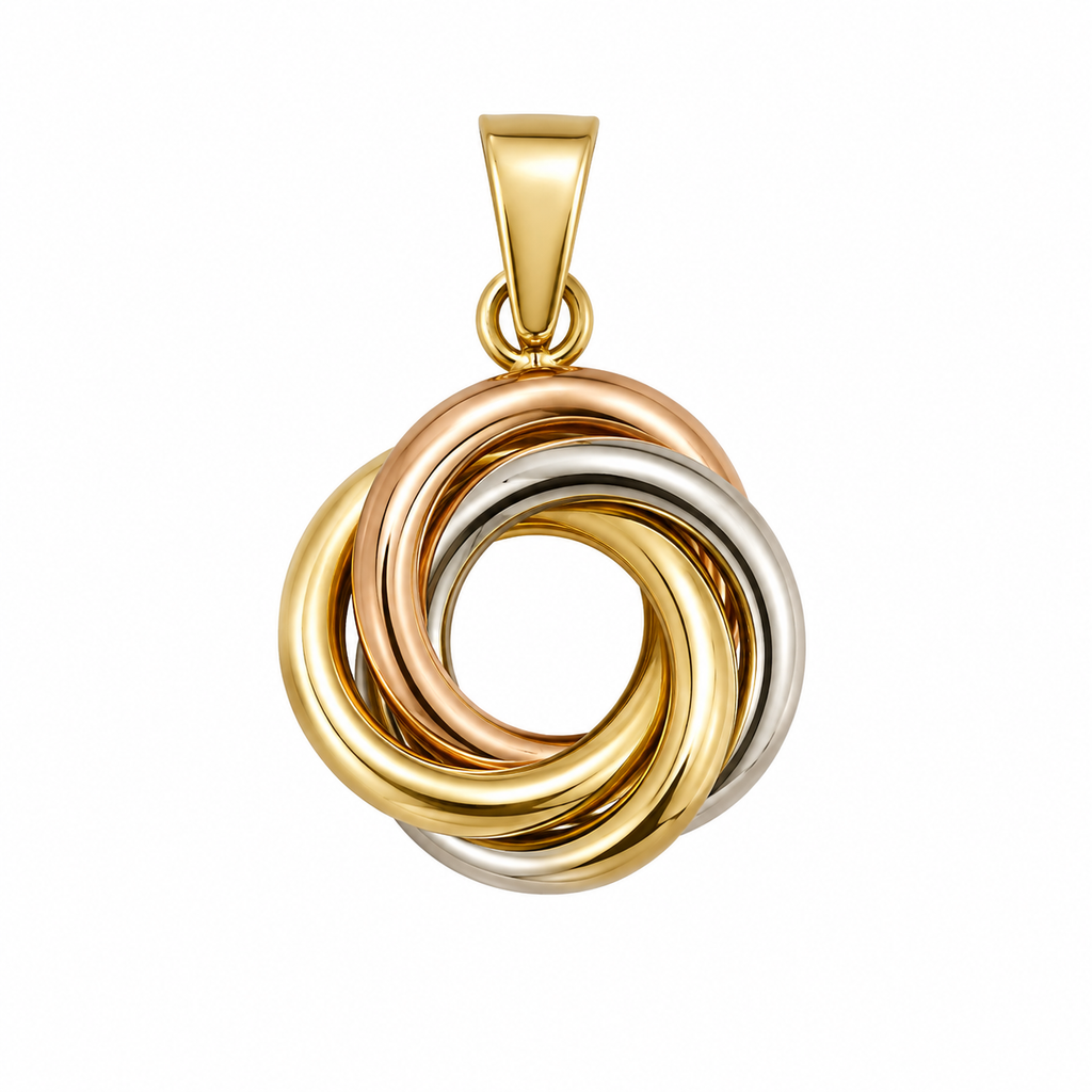 Colgante espiral oro 18k tricolor