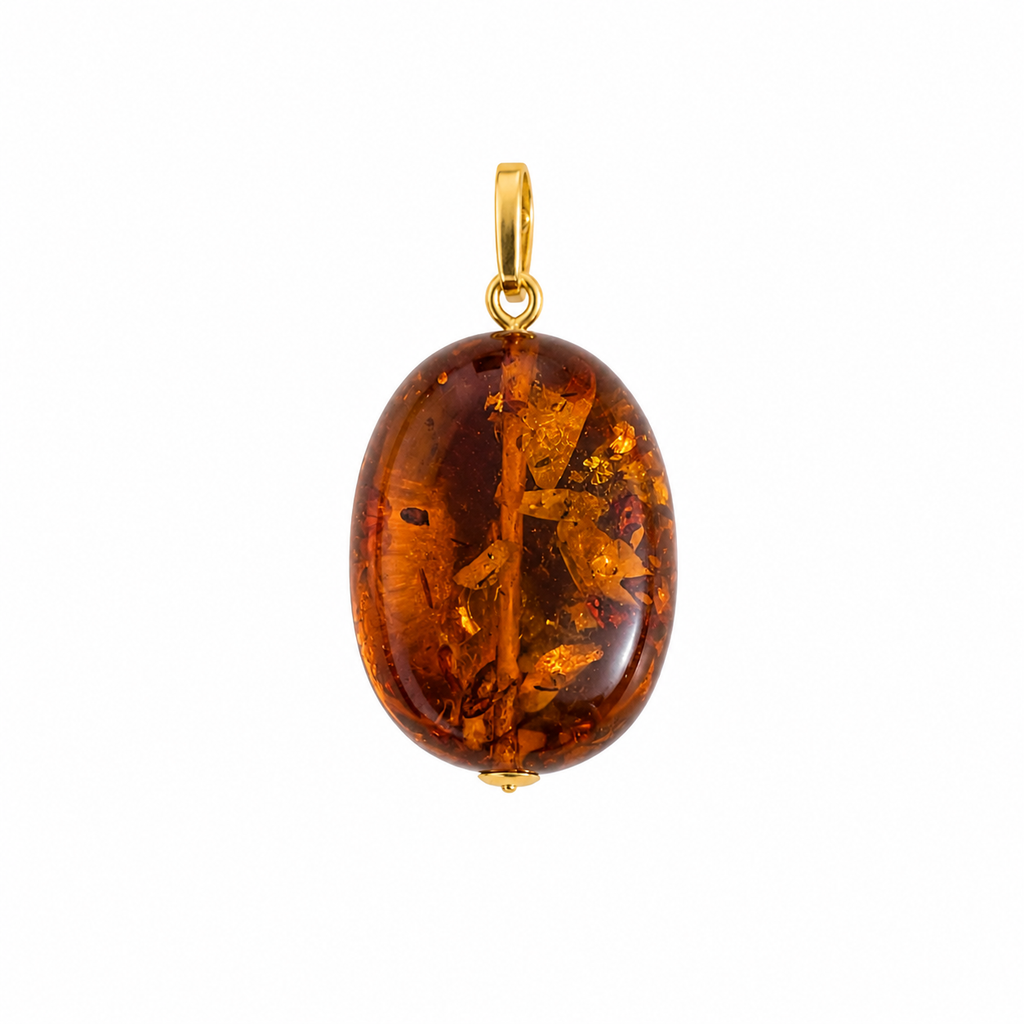 Colgante oro 18k y ámbar