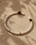 Pulsera de oro 18k, perlas y granates