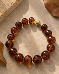 Pulsera ámbar y oro amarillo 18k