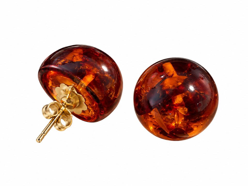 Pendientes ámbar y oro 18k