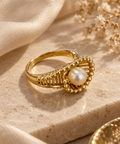 Anillo de oro 18k y perla japonesa