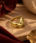 Anillo años 80 de oro amarillo 18k