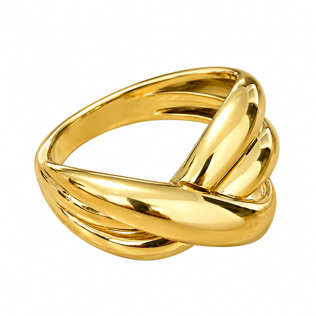 Anillo años 80 de oro amarillo 18k
