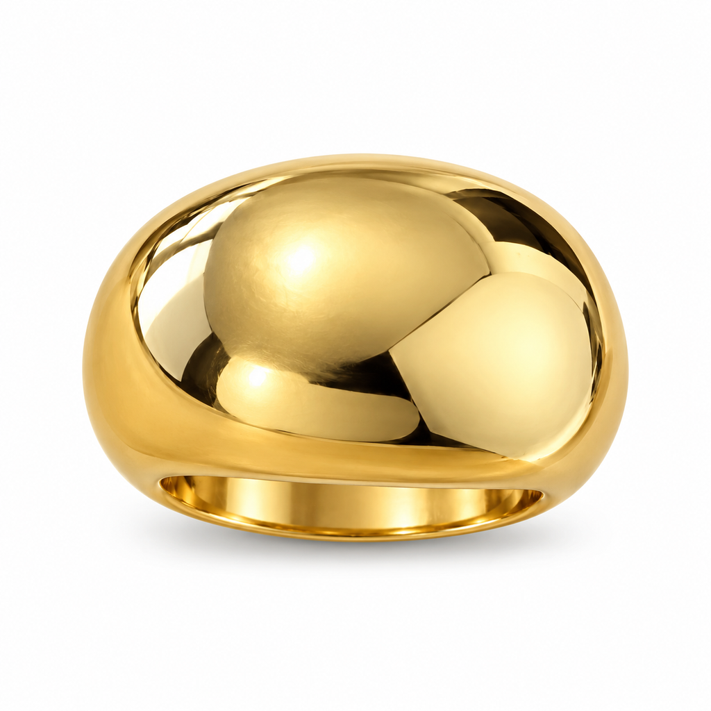 Anillo bombé de oro 18k