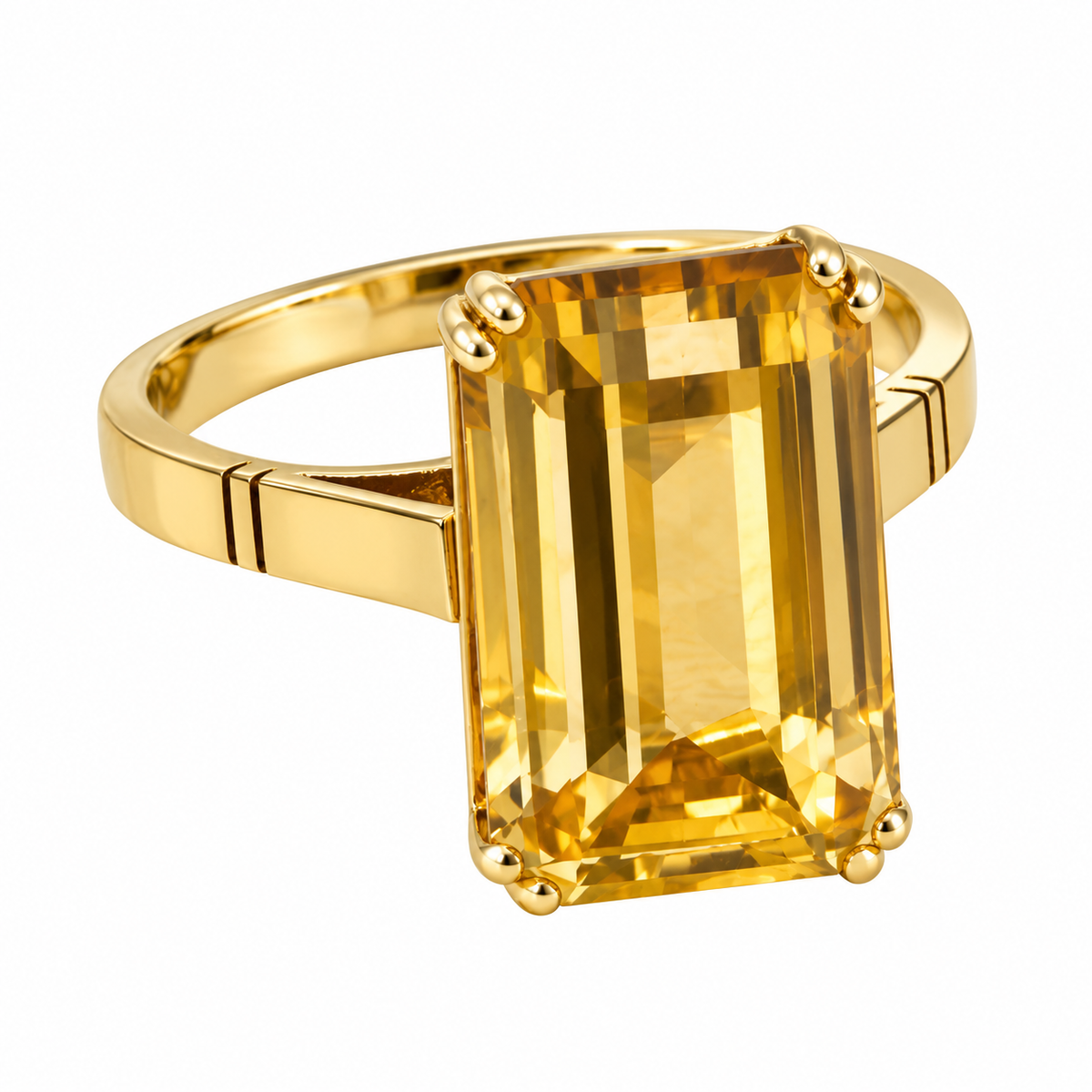 Anillo de oro 18k y citrino champagne