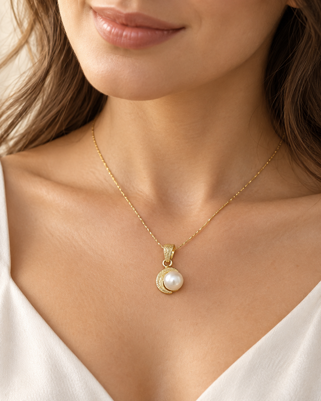 Colgante de oro 18k y perla