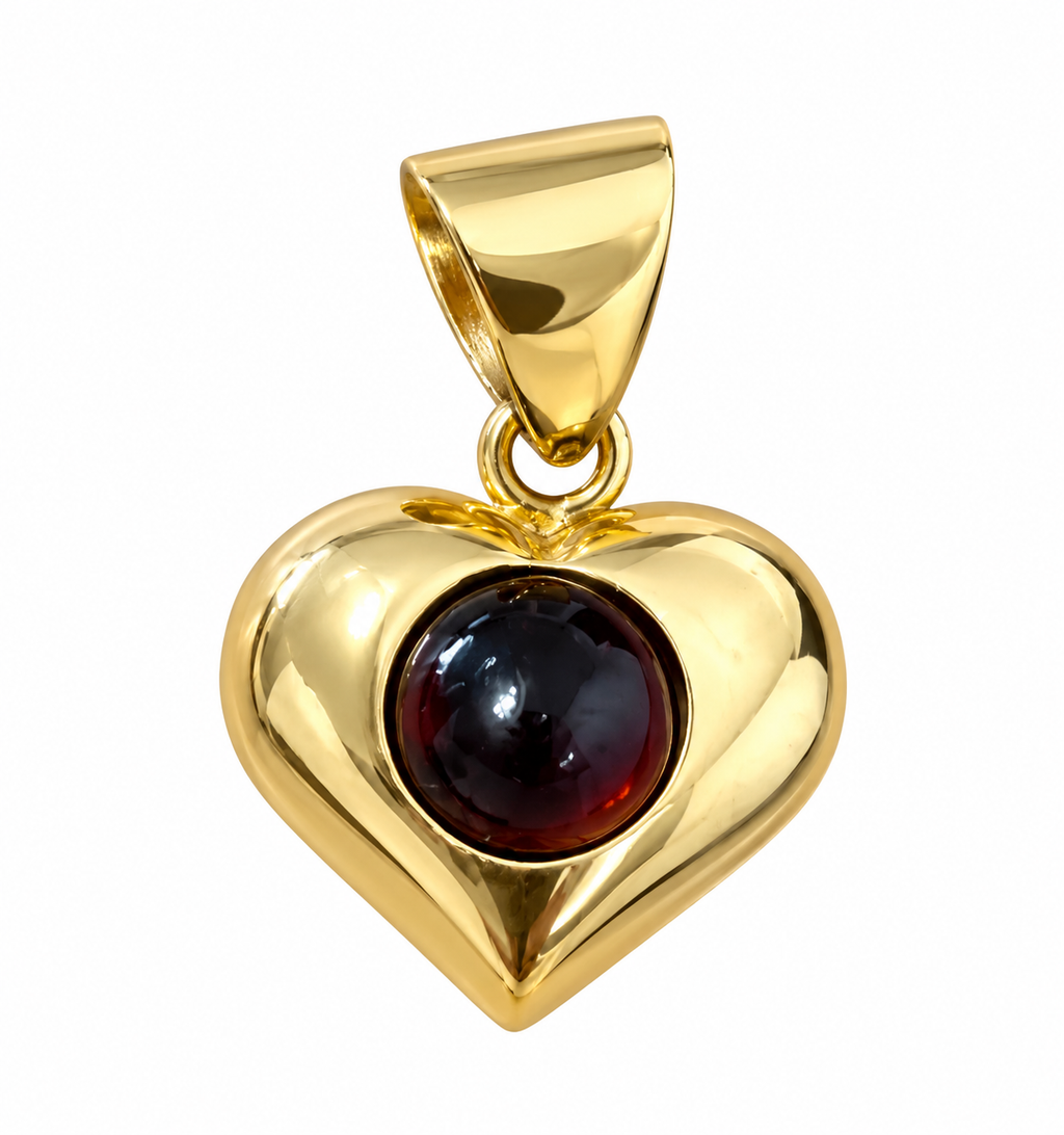 Colgante de oro 18k y cabujón de granate
