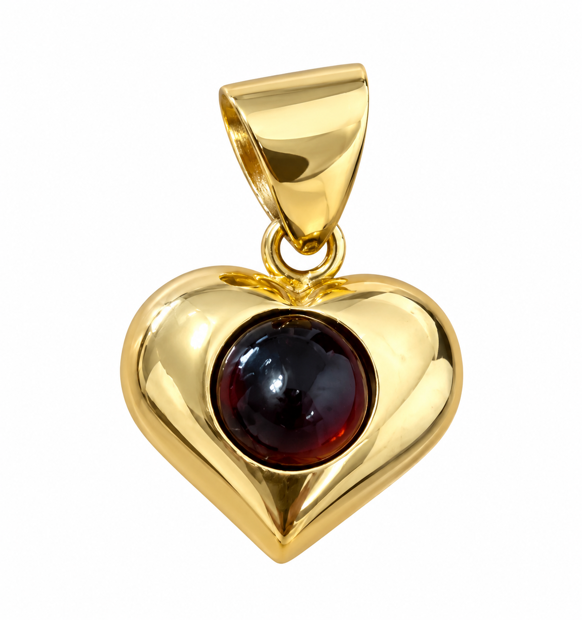 Colgante de oro 18k y cabujón de granate