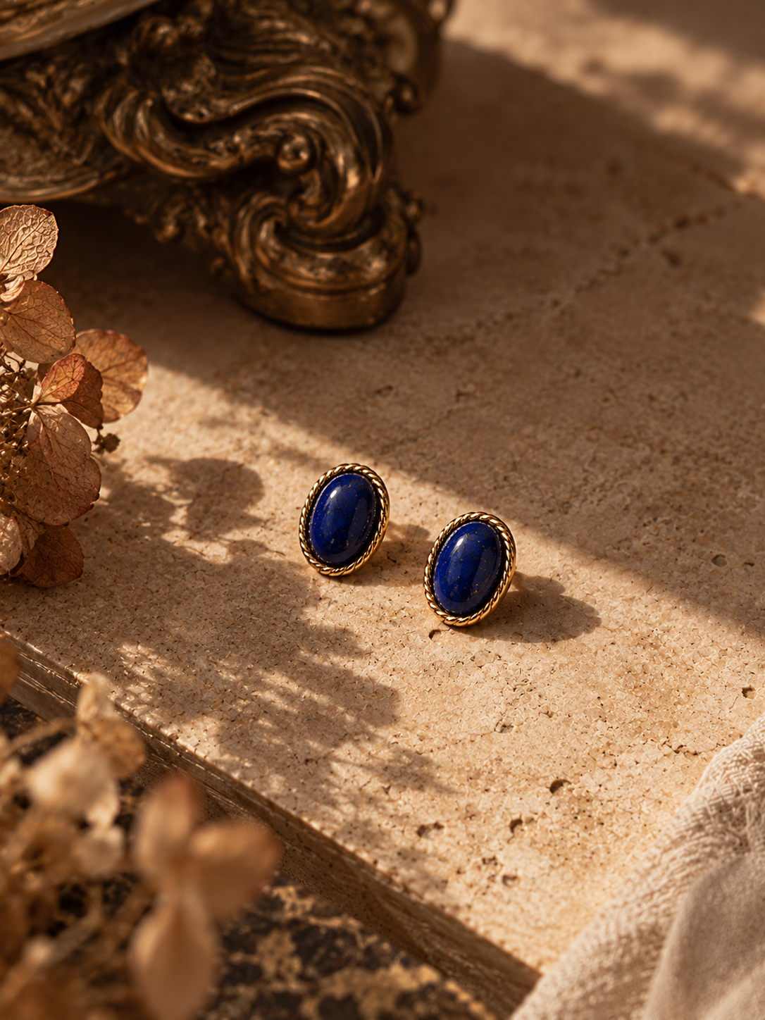 Pendientes lapislázuli y oro