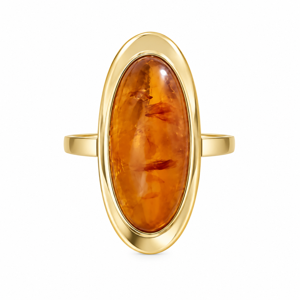 Anillo oro 18k y ámbar natural