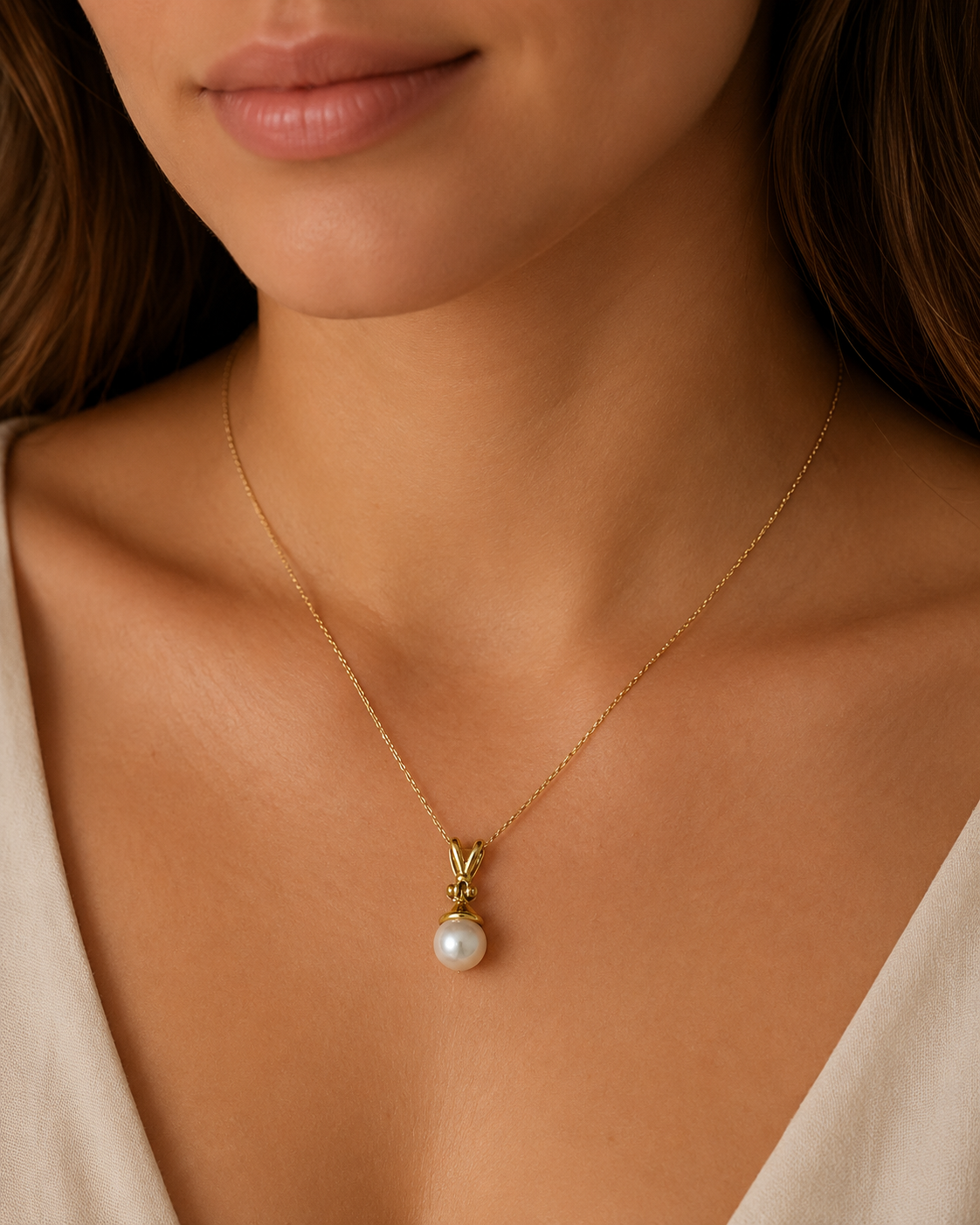 Colgante oro 18k y perla japonesa