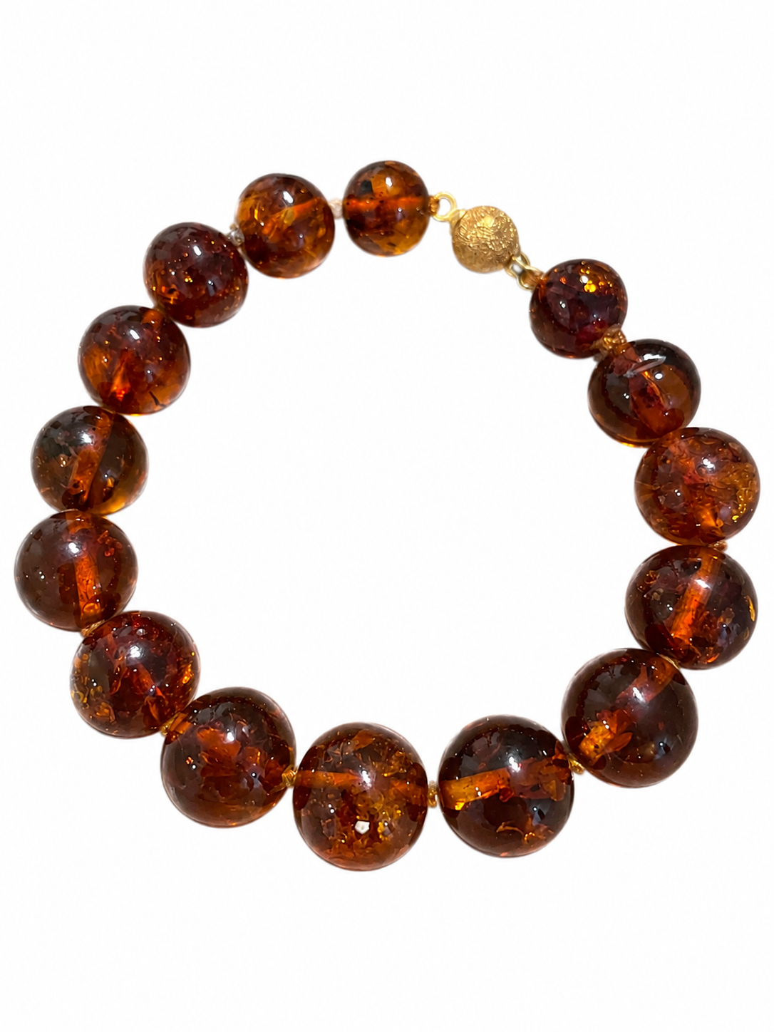 Pulsera ámbar y oro amarillo 18k