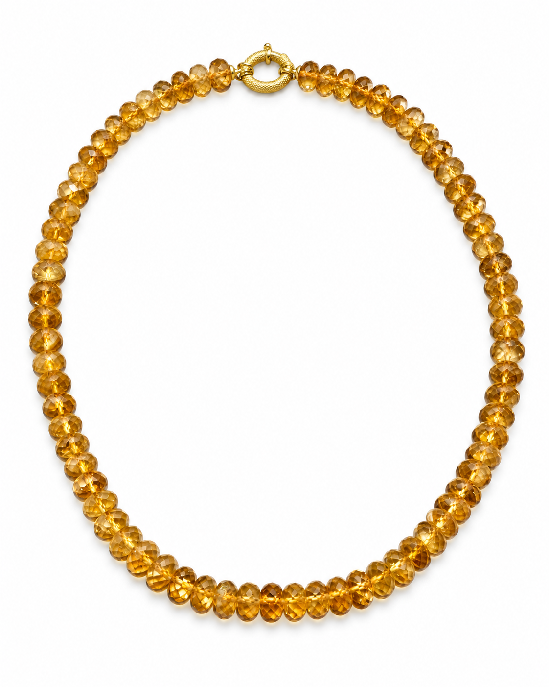 Collar cuarzo citrino y oro 18k