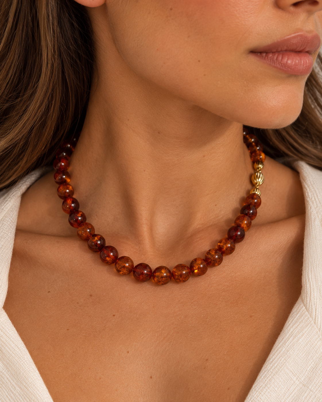 Collar ámbar oro 18k