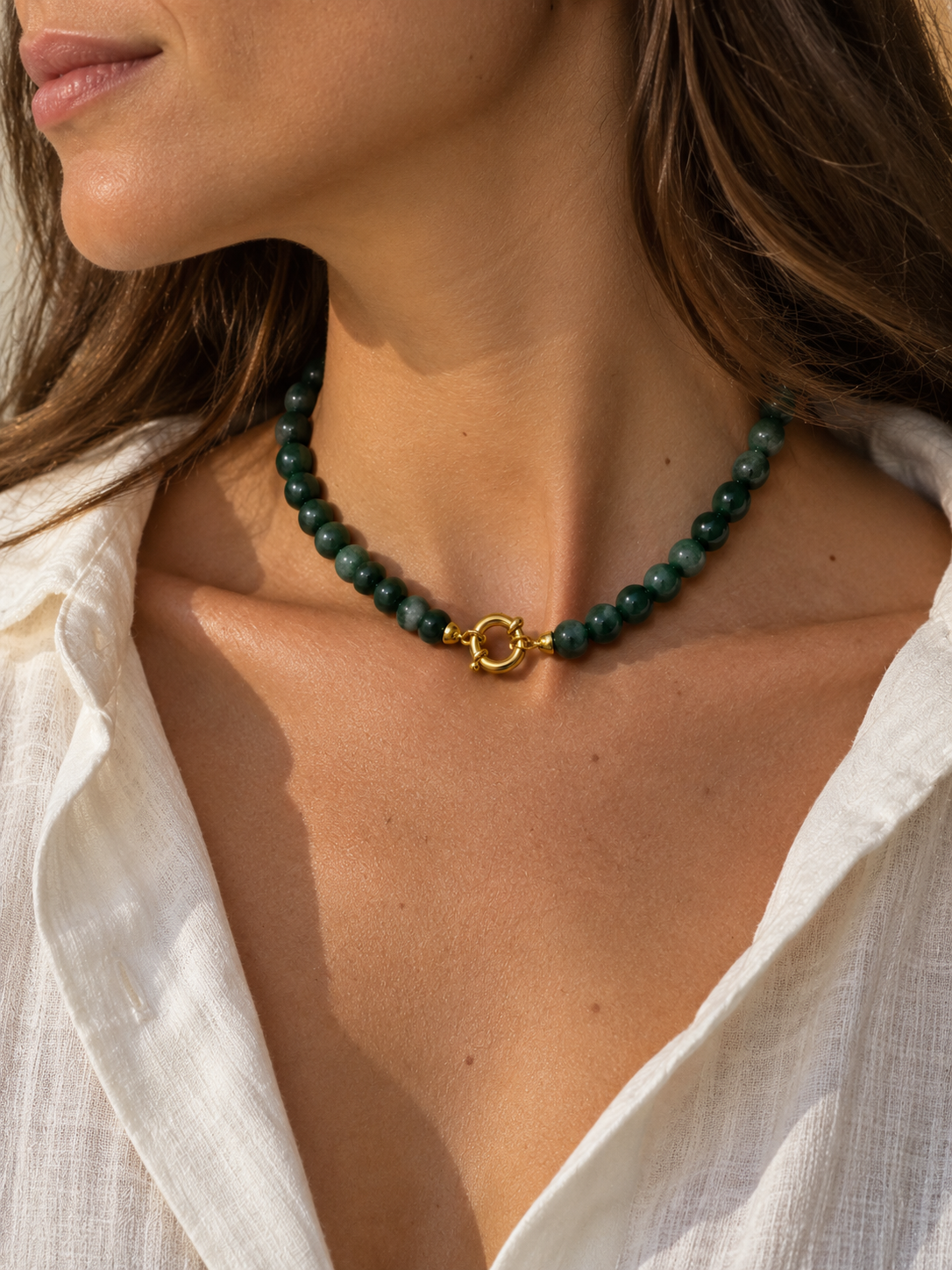 Collar jade nefrita oro 18k