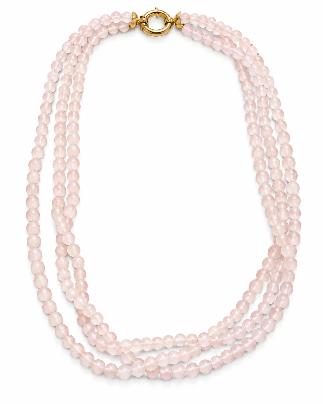 Collar cuarzo rosa y oro