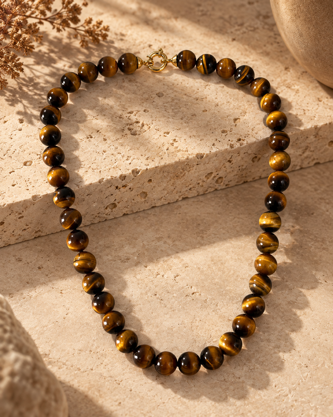 Collar "ojo de tigre" oro 18k