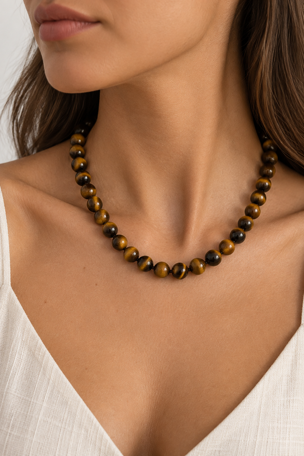 Collar "ojo de tigre" oro 18k