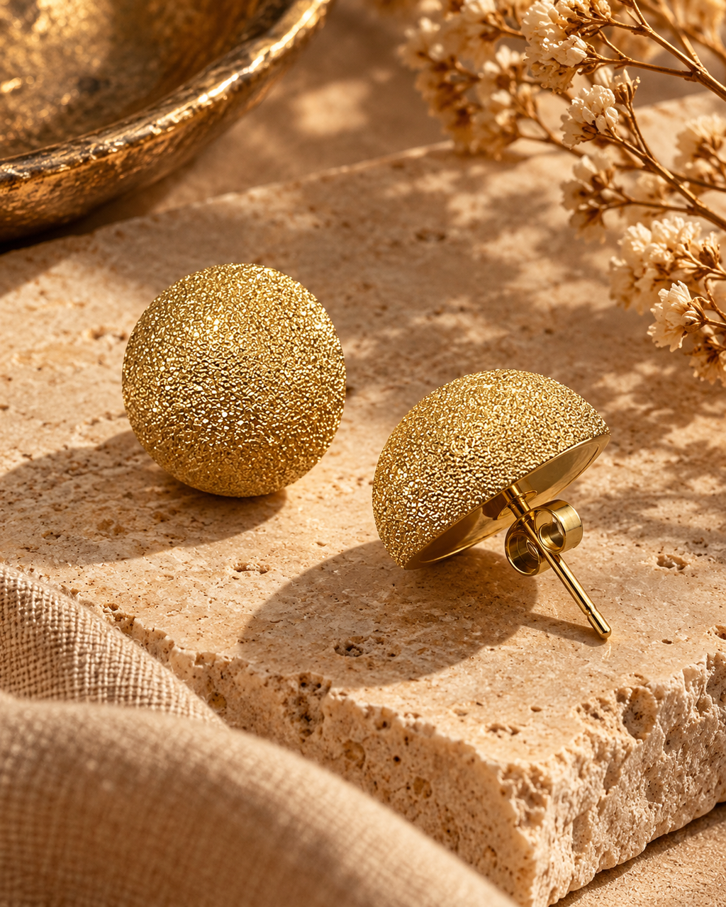 Pendientes oro texturizado