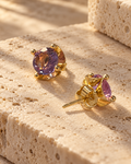 Pendientes amatistas y oro 18k