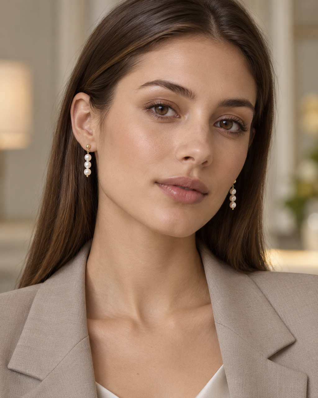 Pendientes perlas y oro